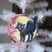 Black cat and Moon Vintage style Metal Halloween ornament