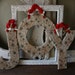 Christmas Joy Wall hanging Country Style Large Wooden decorative Christmas Joy sign embellished wood letters