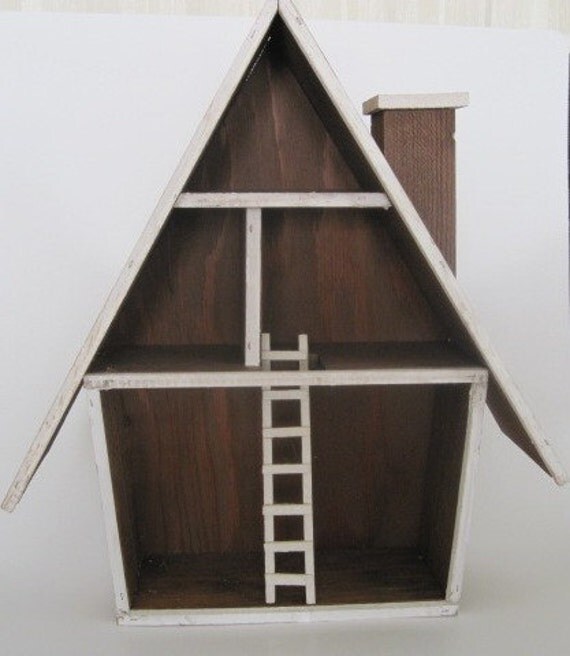 Vintage AFrame House Shaped Shadow Box