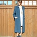 SALE... Evening Sky Jacket 70s Long Blue Winter Coat, Medium