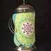 Coffee Plunger Cover - teal and yellow big bold flower HEAVILY REDUCED - CLEARANCE