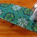 Ironing Board Cover - with FREE IRON CORD tie in matchng Navy blue and teal vintage fabric - Table Top