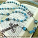 Womans Catholic Rosary beads Handmade with Turquoise Crazy Lace Agate gemstones and bronze