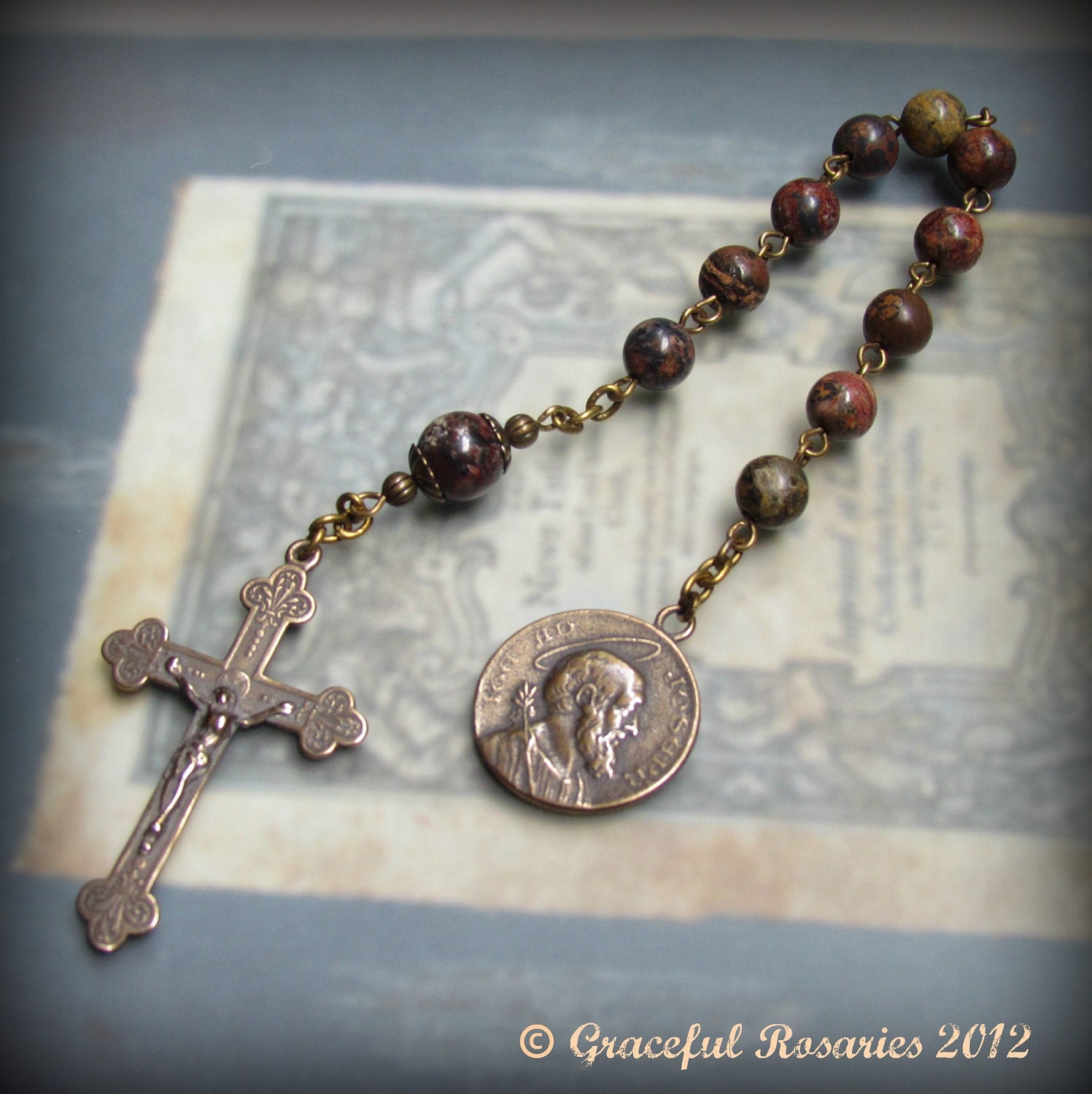 Catholic Rosary for Men St. Joseph Medal Pocket Tenner