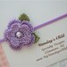 Crochet Flower Headband in Lavender Purple Pearl - Baby Headbands to Adult