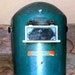 Antique Welding Mask Vintage Helmet I Like IKE Turquoise Blue Free Shipping