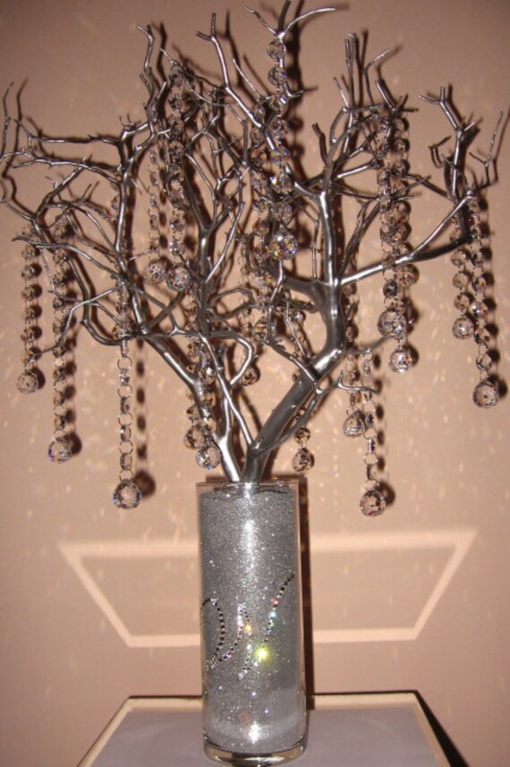 Crystal Manzanita Tree Mini Silver Sparkle