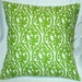 16x16 Bright Green Mod Damask Print Pillow Cover - FREE SHIPPING