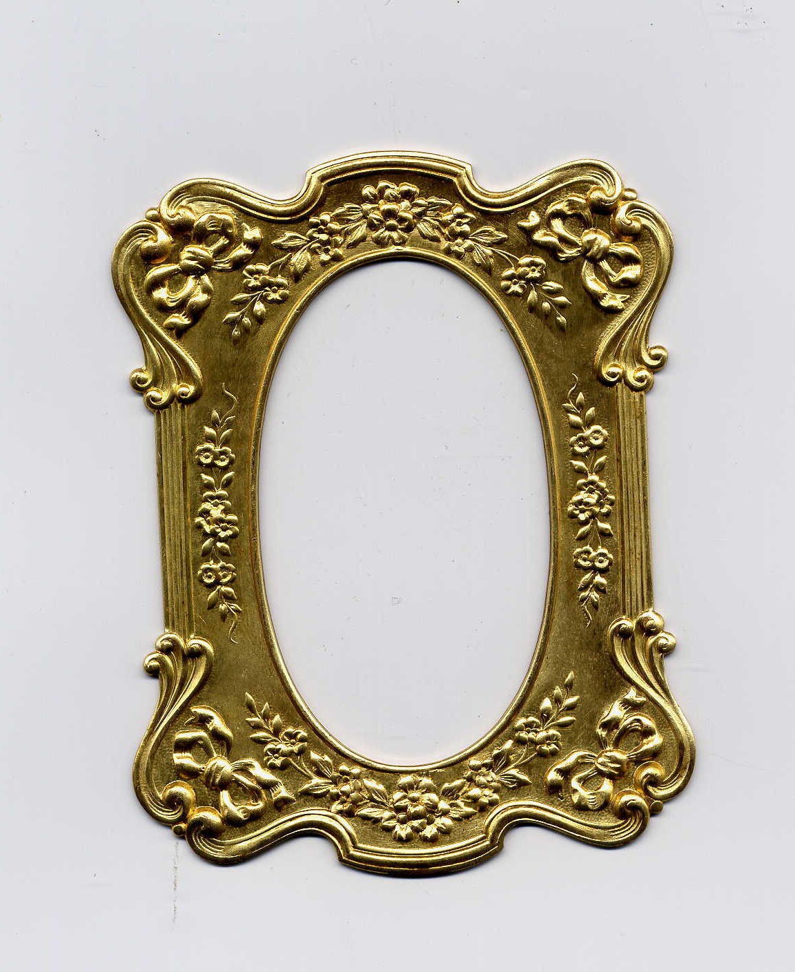 6 Frame Baroque with Oval Brass Metal Stamping/rrserved for
