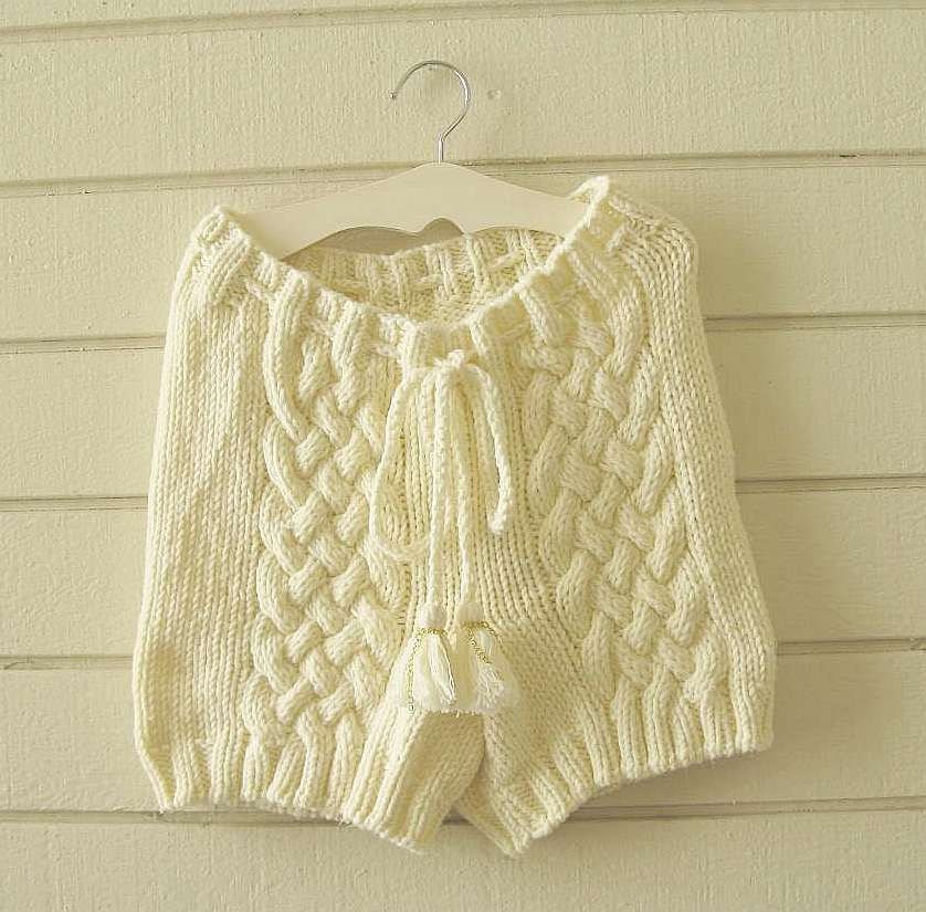knitted top and shorts