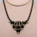 Art Deco Black Necklace Vintage Black Rhinestone Necklace Art Deco Jewelry