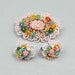 Beaded Brooch and Earring Set Seed Beads