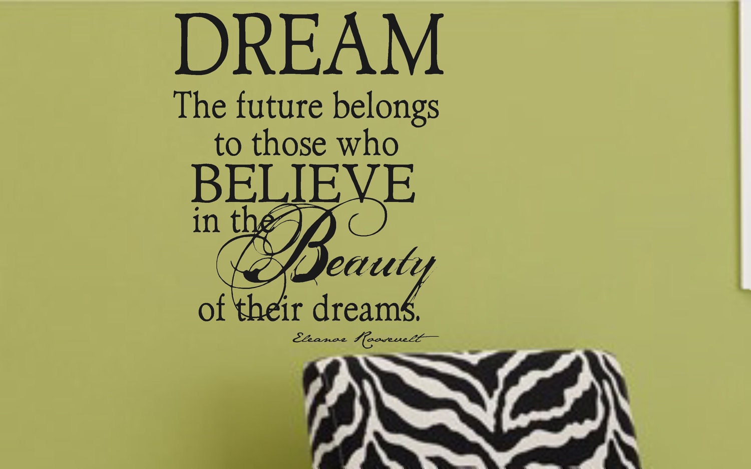 Items similar to Dream Quote Vinyl Wall Art Lettering Decal Free ...