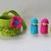 Doll Set With Purse - 3 Wooden Dolls with Cotton Outfits