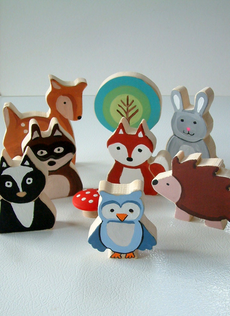 woodland animal toy set