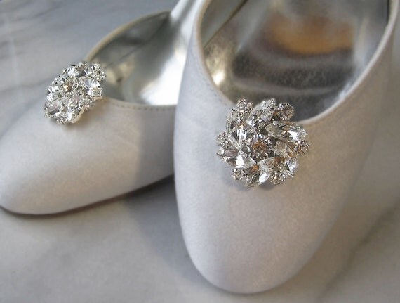 Items similar to Rhinestone Crystal Shoe Clips, Bridal Shoe Clips ...