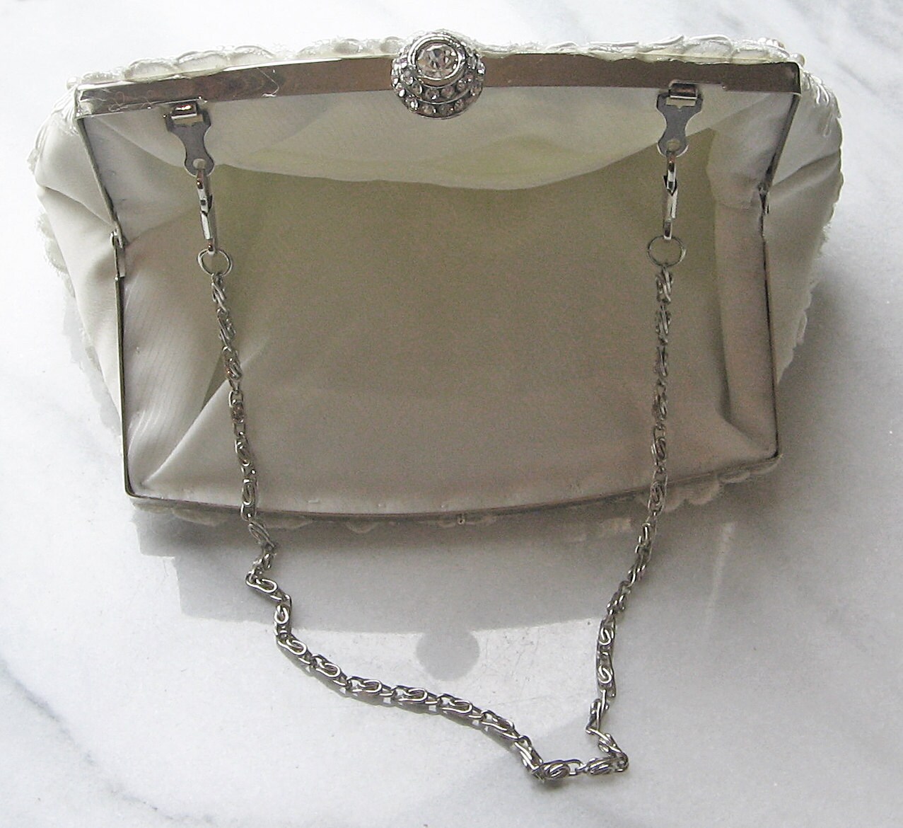 ivory lace clutch