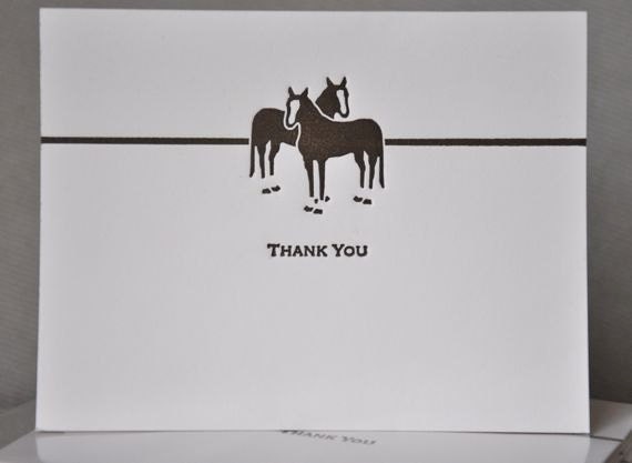 Horse Letterpress Thank You Cards Paloma and Rose Horse Lover
