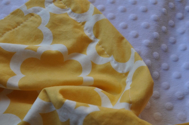 Baby Girl Blanket X LARGE Snuggle Size Large Yellow and