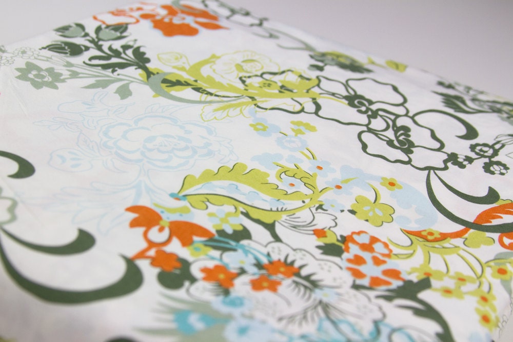 Fitted Crib Sheet and optional bed skirt. Orange green and