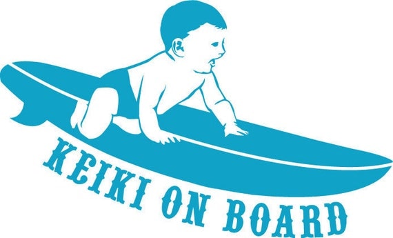 Download Keiki on Board Surf Decal for Car Hawaiian baby on