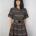 Vintage 1950s Striped Taffeta Party Swing Dress