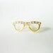 vintage little tiny naughty librarian glasses and rhinestones pin