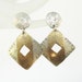 funky retro handmade dangles earring with flowers decor
