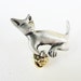 vintage cat with yarn pin brooch pewter and gold tone jewelry