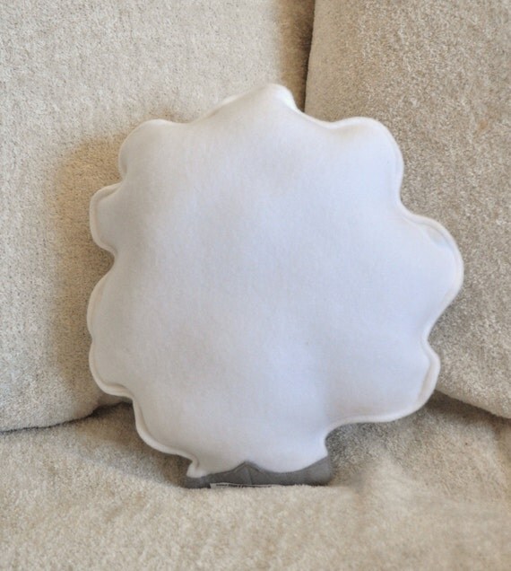 Nursery Decor Count the Sheep Plush Pillow Gray