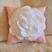 Throw Pillow White Rose on Light Pink Pillow 12x12