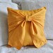 Golden Yellow Bow Pillow -Mustard Yellow-