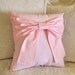 Light Pink Bow Throw Pillow 14x14