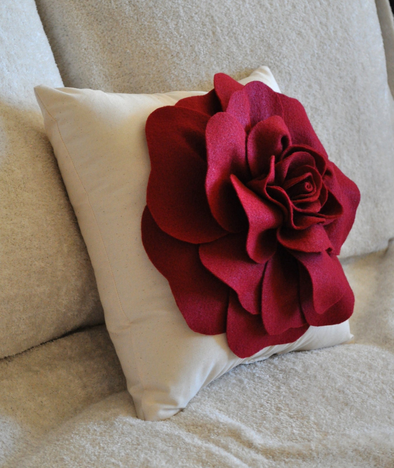 red rose throw pillow