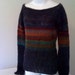 Supernova Knit Wool Sweater Alpaca Science Clothing Geekery Charcoal Grey Black Colorful Striped Hand Knit Warm Fall Autumn Women Gift