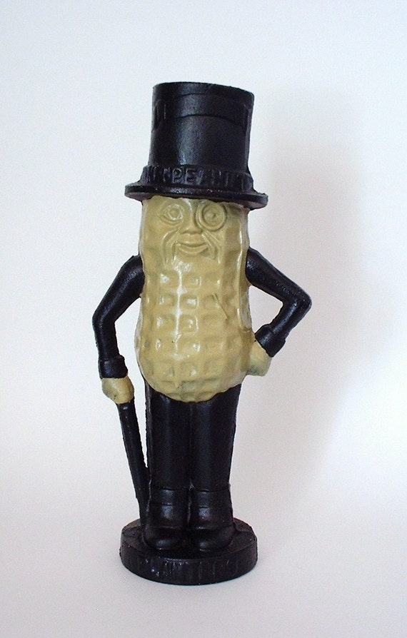 Mr Peanut Cast Iron Bank 11 1/2 Inches Tall