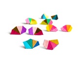 Rainbow Post Stud Earrings, Geometric Earrings, Neon Triangle Earrings, Colorful Stud Earrings