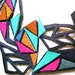 Triangle Lattice Leather Necklace