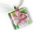 Watercolor Bright Tulip Glass Tile Pendant