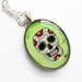 Sugar Skull - Día De Los Muertos necklace pendant, decorated skull, Mexico, colorful, day of the dead jewelry, art print LIMITED EDITION