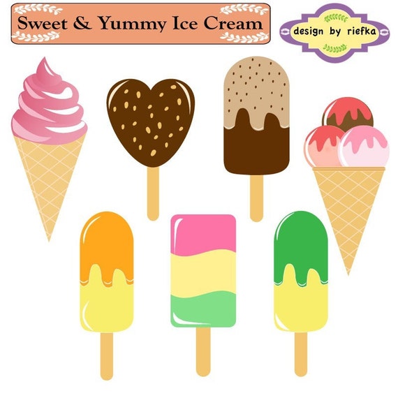 Items similar to Sweet and Yummy Ice Cream Clipart on Etsy