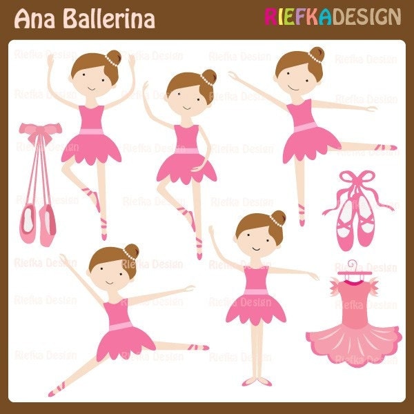 Ana Ballerina Clipart Set by riefka on Etsy