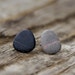 Pebble ear studs on sterling silver posts