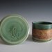 French butter dish / buter crock / handmade / green