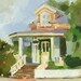 landscape original oil painting 11 x 14 - Pink Gable