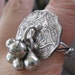 RESERVE FOR WVME Beautiful 1911 British India 1 Anna Coin Handmade Ring with Silver Twist Band and Steel Bells Size 7