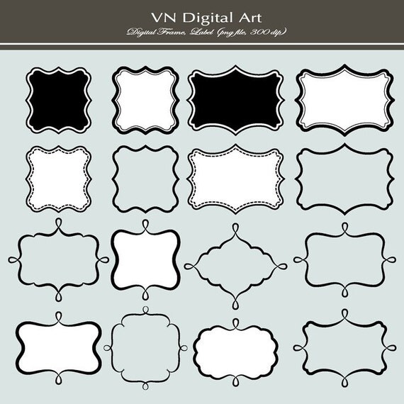 Digital Frames Labels Tags Instant Download 16 by VNdigitalart