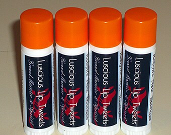 Grand Marnier and Apricot Luscious Lip Tweets - Glossy Vegan Lip Balm