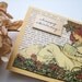 Handmade Birthday Card perfect for a Jane Austen Reader - Art Nouveau reading woman in gold, rust, and olive green