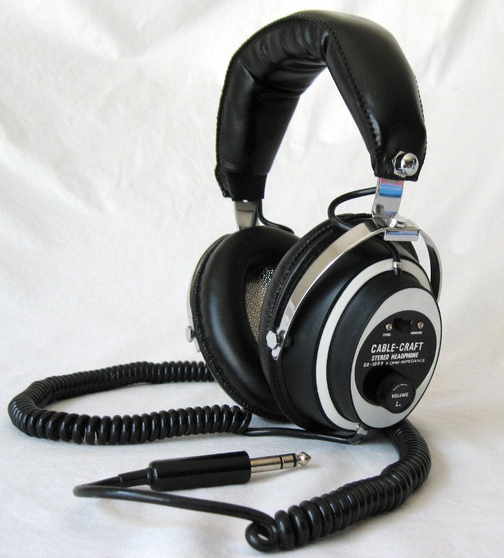 big fat vintage 70s stereo headphones